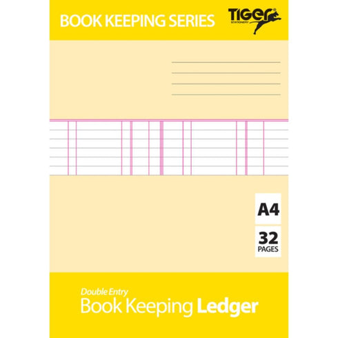 Bookkeeping Ledger Book - TIGER A4 Double Entry 32 Pages T302300